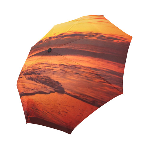 Stunning sunset on the beach 2 Auto-Foldable Umbrella (Model U04)