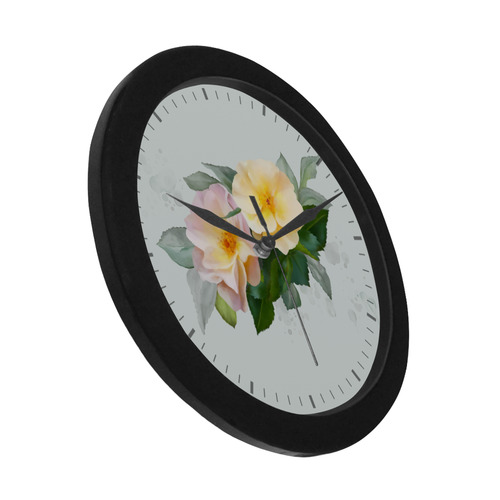 Wild Roses Circular Plastic Wall clock