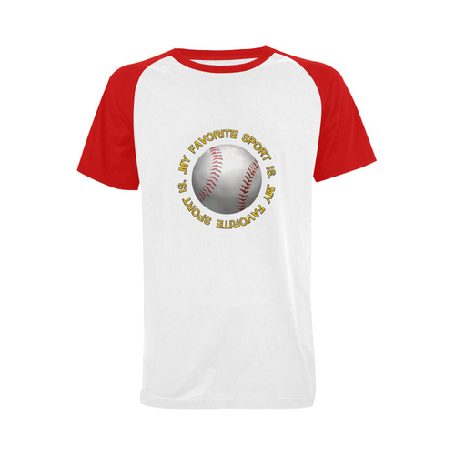 My Favorite Sport is Baseball Men's Raglan T-shirt (USA Size) (Model T11)