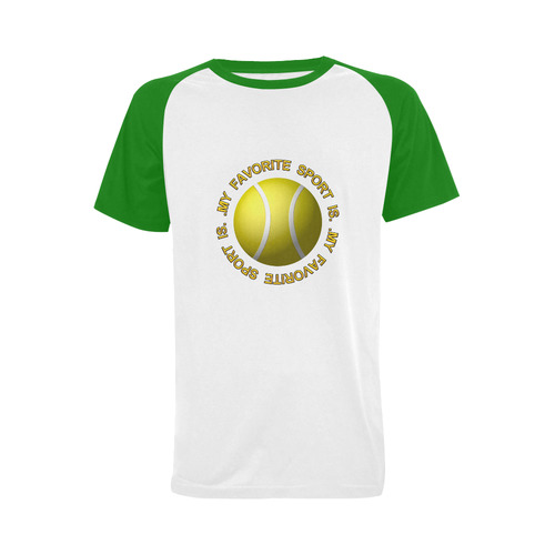 My Favorite Sport is Tennis Men's Raglan T-shirt (USA Size) (Model T11)