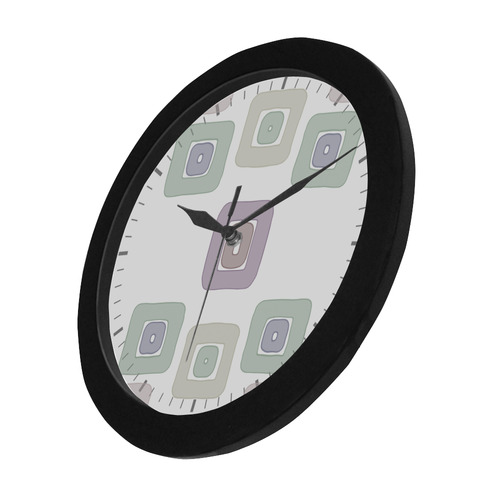 Green and Purple Squares Circular Plastic Wall clock