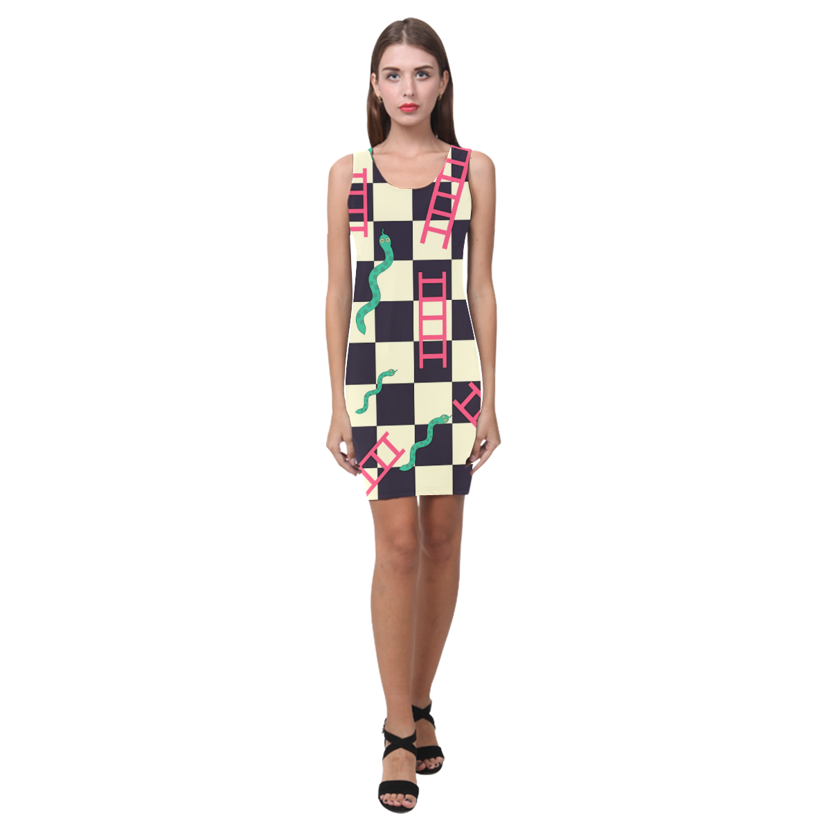 Snakes and Ladders Game Medea Vest Dress (Model D06) ID D1021820
