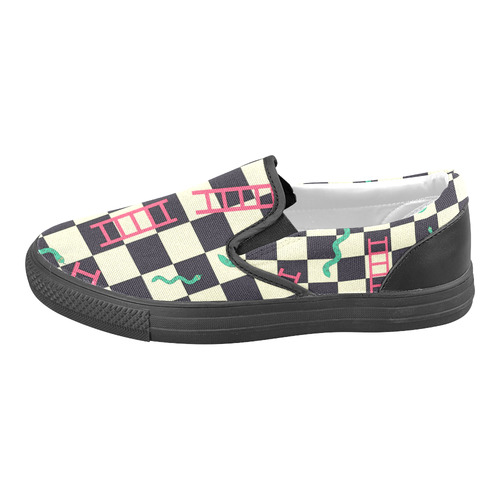 Snakes and Ladders Game Men's Slip-on Canvas Shoes (Model 019)