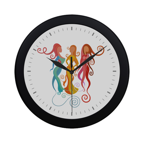 Mingle, abstract painting, women Circular Plastic Wall clock