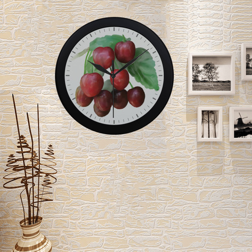 Sour Cherries, watercolor Circular Plastic Wall clock