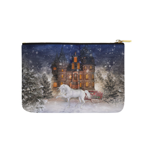 Christmas time A Horse in a dreamy Winterlandscape Carry-All Pouch 9.5''x6''