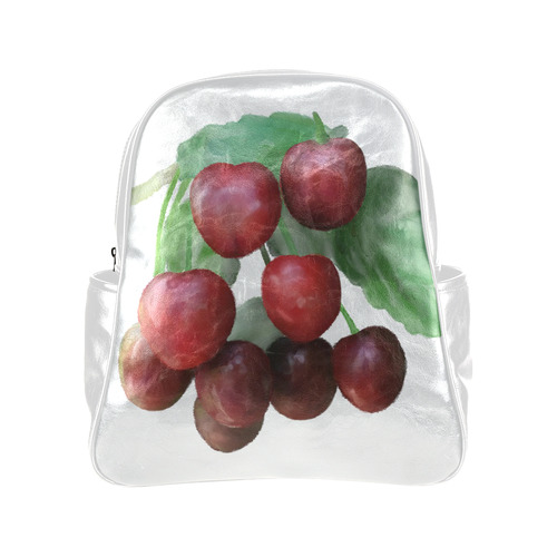 Sour Cherries, watercolor Multi-Pockets Backpack (Model 1636)