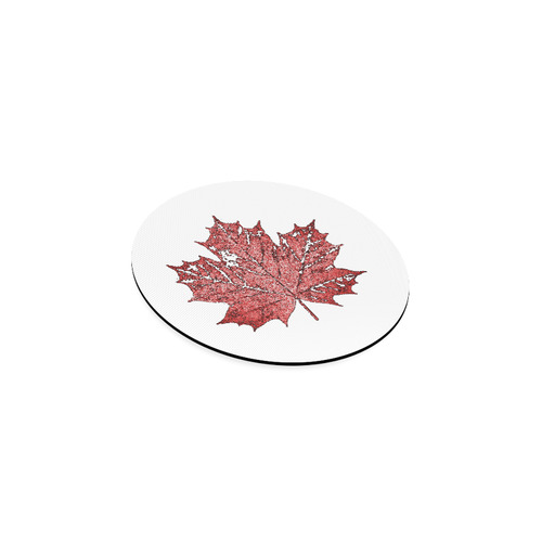 Maple Leaf Red Round Coaster