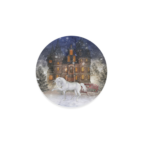 Christmas time A Horse in a dreamy Winterlandscape Round Coaster