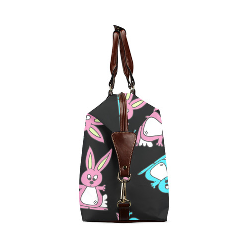 Blue and Pink Bunny Rabbits Classic Travel Bag (Model 1643) Remake