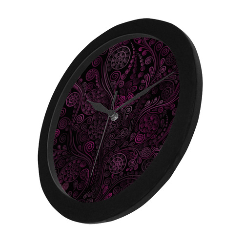 3D psychedelic ornaments, magenta Circular Plastic Wall clock