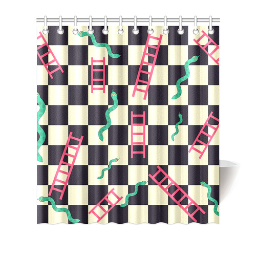 Snakes and Ladders Game Shower Curtain 66"x72"