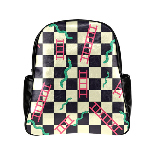 Snakes and Ladders Game Multi-Pockets Backpack (Model 1636)