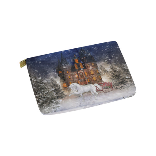 Christmas time A Horse in a dreamy Winterlandscape Carry-All Pouch 9.5''x6''