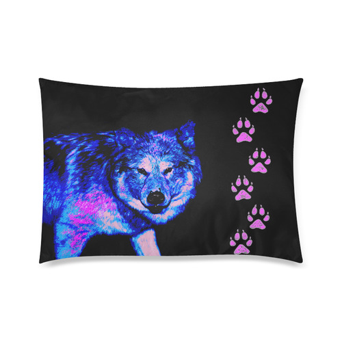 wolf track Custom Zippered Pillow Case 20"x30"(Twin Sides)