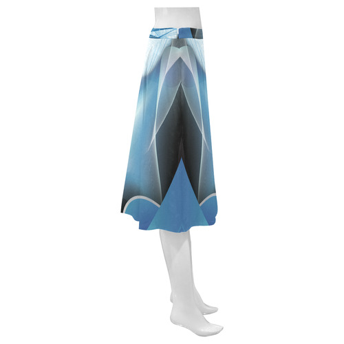 blue vibration abstract Mnemosyne Women's Crepe Skirt (Model D16)