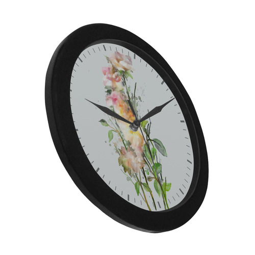 Blend Roses, watercolor Circular Plastic Wall clock