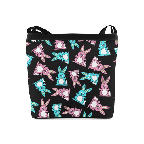 Blue and Pink Bunny Rabbits Crossbody Bags (Model 1613)