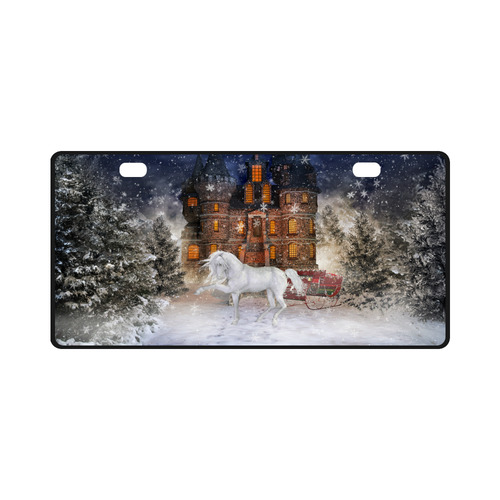 Christmas time A Horse in a dreamy Winterlandscape License Plate