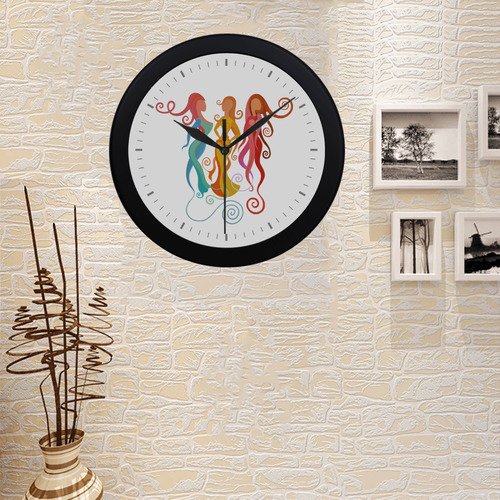 Mingle, abstract painting, women Circular Plastic Wall clock