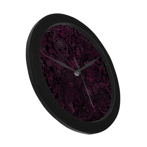 3D psychedelic ornaments, magenta Circular Plastic Wall clock