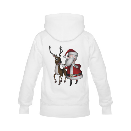 Funny Santa Claus with reindeer Men's Classic Hoodie (Remake) (Model H10)