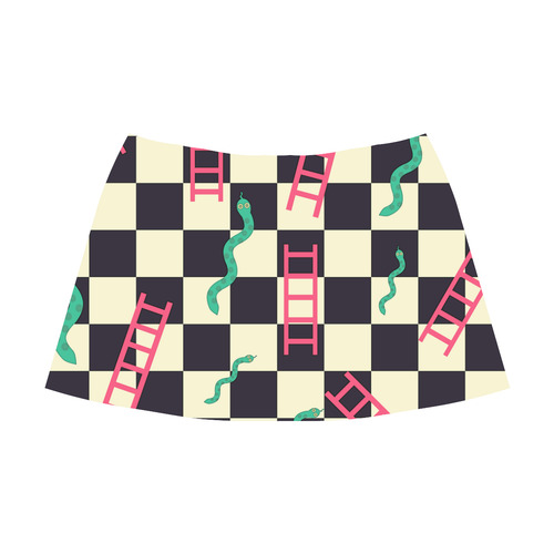 Snakes and Ladders Game Mnemosyne Women's Crepe Skirt (Model D16)