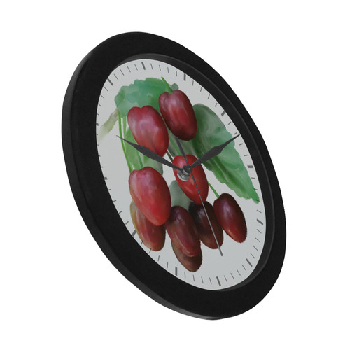 Sour Cherries, watercolor Circular Plastic Wall clock