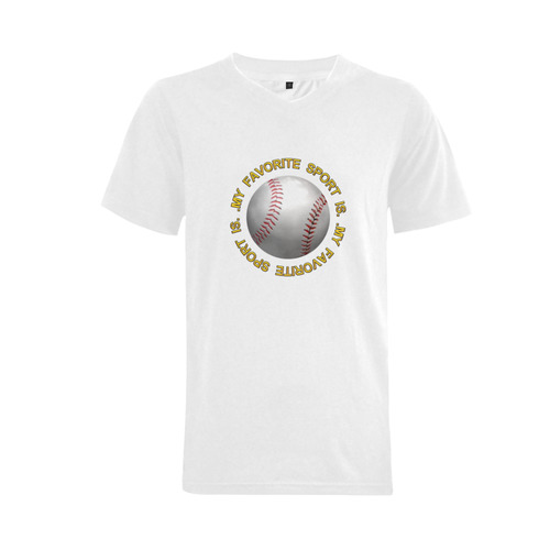 My Favorite Sport is Baseball Men's V-Neck T-shirt (USA Size) (Model T10)