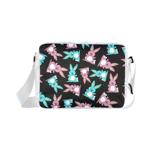 Blue and Pink Bunny Rabbits Classic Cross-body Nylon Bags (Model 1632)
