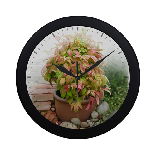 Pot full of colors, watercolors Circular Plastic Wall clock