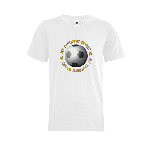 My Favorite Sport is Soccer - Football Men's V-Neck T-shirt  Big Size(USA Size) (Model T10)