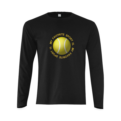 My Favorite Sport is Tennis Sunny Men's T-shirt (long-sleeve) (Model T08)