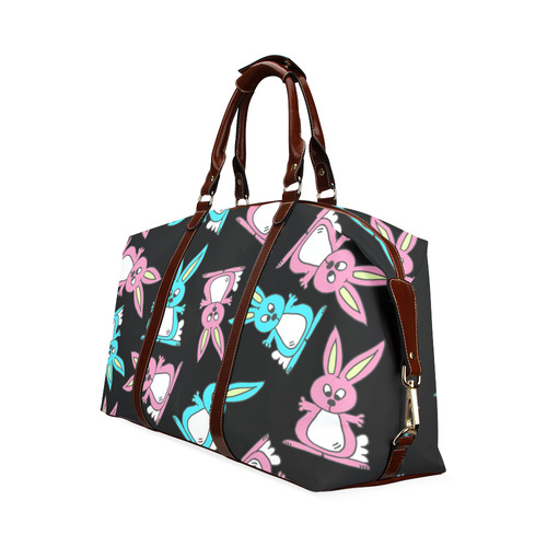 Blue and Pink Bunny Rabbits Classic Travel Bag (Model 1643) Remake