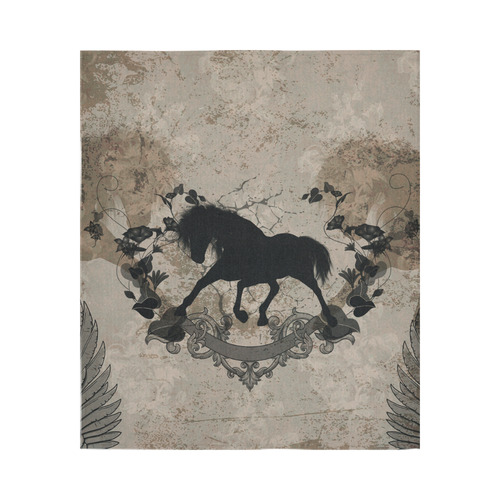 Black horse silohuette Cotton Linen Wall Tapestry 51"x 60"