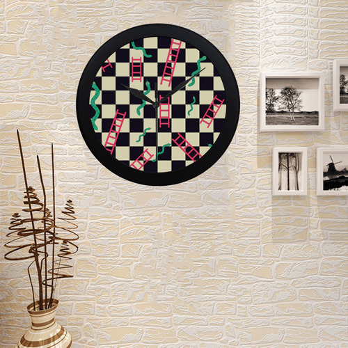 Snakes and Ladders Game Circular Plastic Wall clock