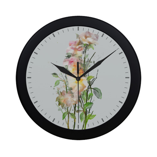 Blend Roses, watercolor Circular Plastic Wall clock