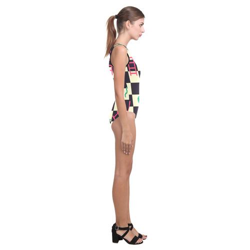 Snakes and Ladders Game Vest One Piece Swimsuit (Model S04)
