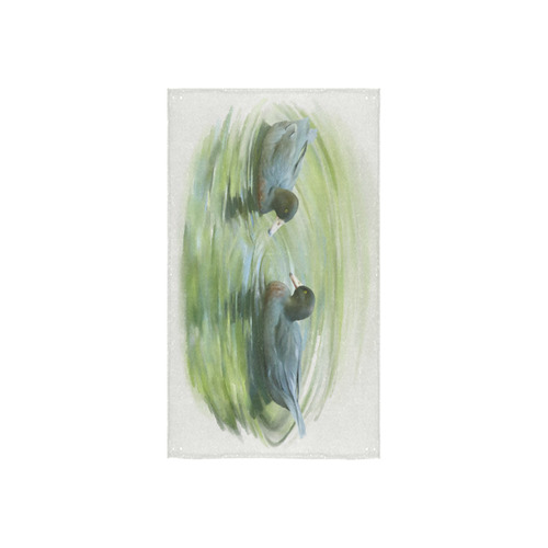 Blue Ducks in Pond, watercolors Custom Towel 16"x28"