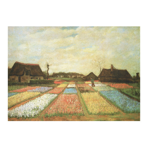 Van Gogh Bulb Fields Holland Floral Nature Cotton Linen Tablecloth 60"x 84"