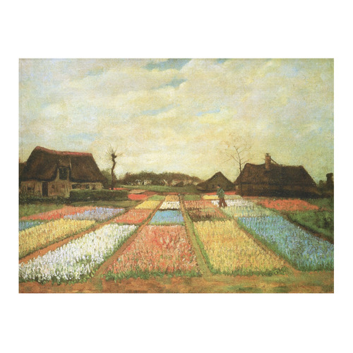 Van Gogh Bulb Fields Holland Floral Nature Cotton Linen Tablecloth 52"x 70"