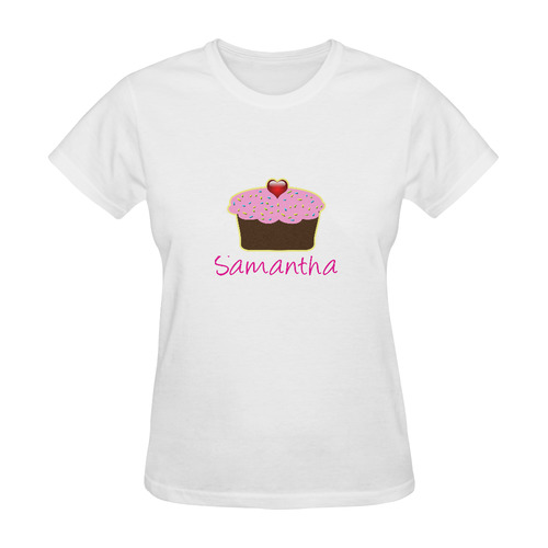 Cute Pink  Cupcake Sunny Women's T-shirt (Model T05)