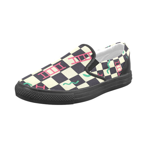 Snakes and Ladders Game Men's Slip-on Canvas Shoes (Model 019)
