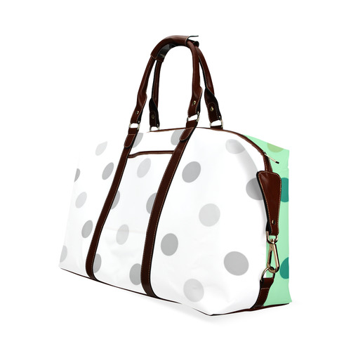 Exclusive designers bag with Dots / green and grey! Classic Travel Bag (Model 1643) Remake