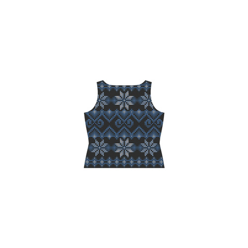 Ugly Christmas Sweater Faux Knit blue Sleeveless Splicing Shift Dress(Model D17)