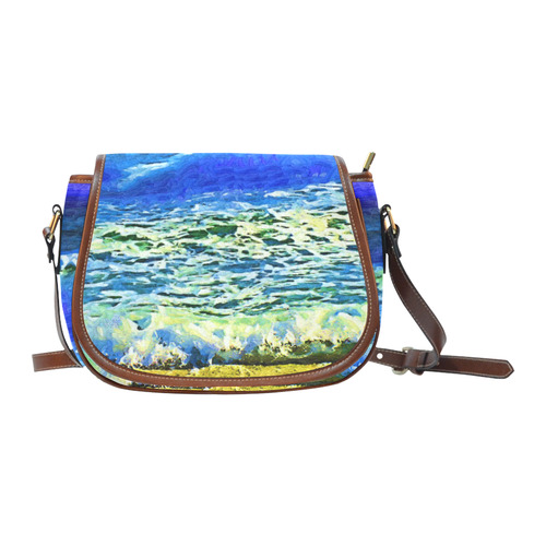 Blue Ocean Waves Saddle Bag/Large (Model 1649)