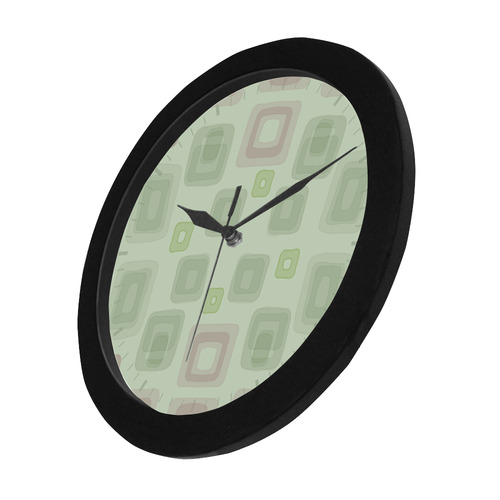 Green and Pink squares, back to 70's Circular Plastic Wall clock