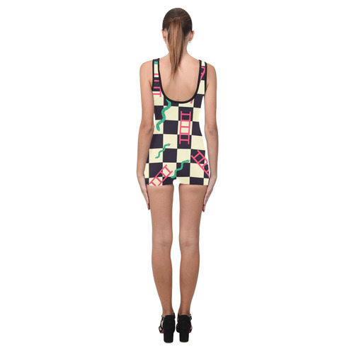 Snakes and Ladders Game Classic One Piece Swimwear (Model S03)