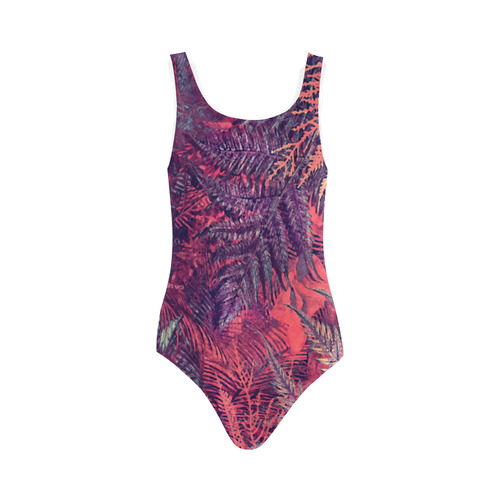 flowers Vest One Piece Swimsuit (Model S04)