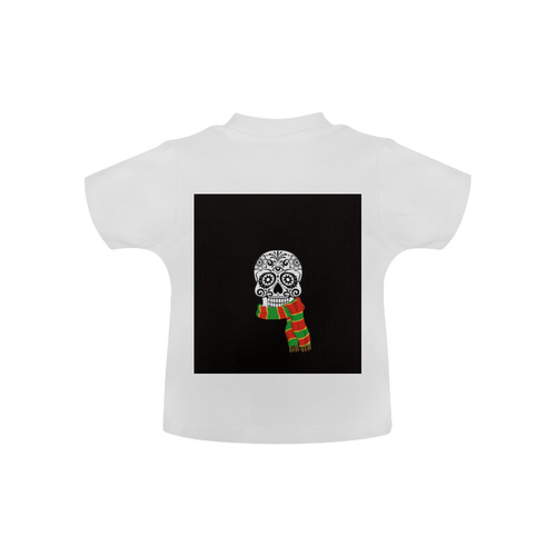 funny skull with scarf Baby Classic T-Shirt (Model T30)
